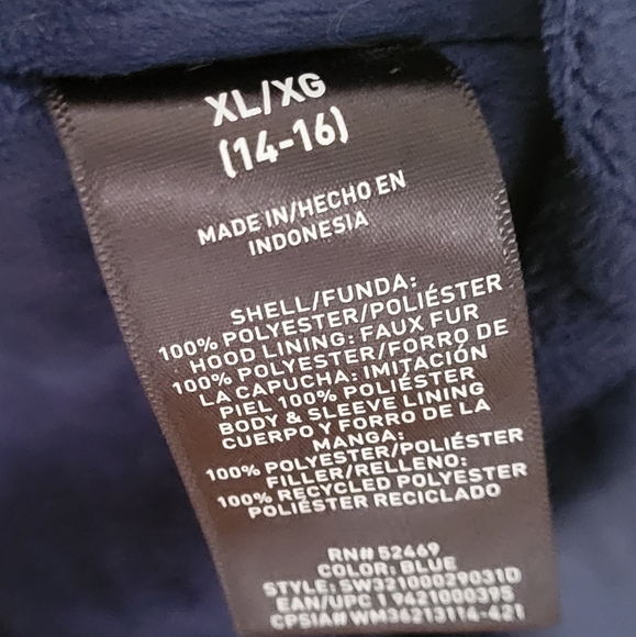 SWISS TECH Girl's Hooded Blue Puffer Jacket Juniors Size XL - Picture 6 of 10